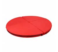 harayaa Tapis de Gymnastique Rond Pad Pliable Matelas d'Entraînement Coussin Antichoc Surface de Réception Mousse Épaisse en PU, Rouge, Diamètre 120cm, Épaisseur 5cm