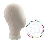 harayaa Tête de mannequin en daim blanc, modèle polyvalent, support professionnel pour perruques, idéal pour le coiffage, le séchage et la confection, 21 Pouces