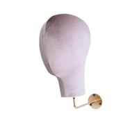 harayaa Tête de mannequin murale en velours pour femme, présentoir à chapeaux, robuste, tour de tête de 54 cm, élégant porte-perruques pour magasin de détail, Gris