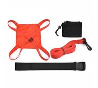 harayaa Traîneau de Traction pour Entraînement de Natation Ceinture Réglable Parachute Résistance Rotation 360 Degrés Matériaux Étanches Sac Filet Transport, Rouge, 40CM