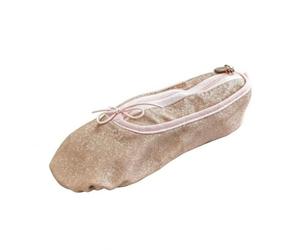 harayaa Trousse Danseuse avec Nœud Portable, Doré, Or Champagne Scintillant | Finition Pailletée Scintillante, Pochette En Forme Ballet, Léger, Sac Cosmétique avec Fermeture Éclair