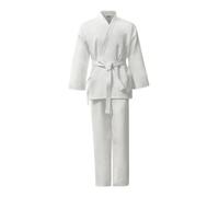 harayaa Uniforme Karaté Compl Ceinture Tissu Léger Texturé à Rayures pour Exercices Défense Personnelle Cours Conçu pour Les Pratiquants Cherchant Mobilité Confort.