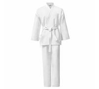 harayaa Uniforme Karaté Compl Ceinture Tissu Léger Texturé à Rayures pour Exercices Défense Personnelle Cours Conçu pour Les Pratiquants Cherchant Mobilité Confort.