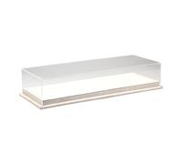 harayaa Vitrine de Présentation Organisateur de Collection Coffret D'Exposition Présentoir de Table avec Base En Cuir Artificiel pour Voitures 1/64 Convient P, Beige