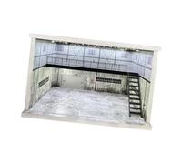 harayaa Vitrine pour Voitures Moulées sous Pression à L'échelle 1/64, 1/36 et 1/32 avec Double Couche Lumineuse pour Diorama, Escalier Droit Gris