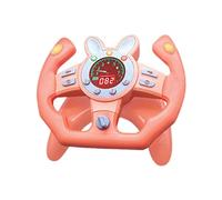 harayaa Volant de Simulation, Vibrations Simulées avec Musique, Jouet éducatif Sonore, Manette de Conduite, Forme en U rose