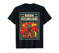 Harbin Heilongjiang Drapeau Chinois Saint Sophia Vintage Voyage T-Shirt