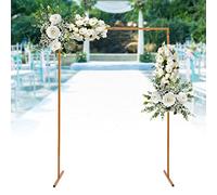 HarBin-Star 2m x 1,5 m Arches de Mariage Rectangulaires, Cadre en Métal Doré pour Arche de Nariage, Cadre de Fleurs, Arche de Jardin en Métal doré pour Anniversaire, Fête, Banquet