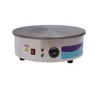 HarBin-Star Appareil à crêpes 2800 W avec répartiteur de pâte et spatule, grande surface de cuisson de 45 cm de diamètre, pour crêpes, pancakes et tortilla, 150-280 °C