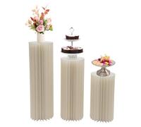 HarBin-Star - Lot de 2 vases en carton pour mariage (100 cm), pliables en forme de cylindre avec plaque acrylique, support cylindrique, vases en carton (D)