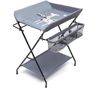 HarBin-Star - Table à langer pour bébé, unité à langer avec rangement, tables à langer portables pliantes réglables, station de soins pour nourrissons, table de rangement pour couches et vêtements