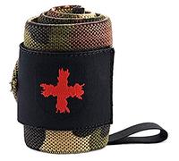 Harbinger 18" Red Line Bandes de Poignet- La Grade de compétition élastique stabilise Les Poignets, avec Fermeture réglable pour des changements Rapides, idéale pour Les levées,Camo