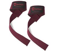 Harbinger 21.5" Sangles de Levage en Coton rembourrées- La Longueur prolongée Offre Une Prise Plus Forte, la Couture Robuste et Les onglets merrowés augmentent la durabilité pour Le Levage,Merlot
