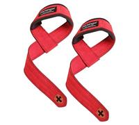 Harbinger Sangles de Levage en Cuir Rembourrées 54,6 cm - Cuir Tanné Tri-Couche avec Coussin Neotek, Longueur et Largeur Étendues pour une Prise Solide, Durable, Unisexe, Rouge, Standard