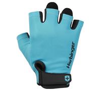 Harbinger Gants de Musculation Power 2.0 - Paume en Cuir Rembourrée, Doigts Mi-Longs, Ajustement Respirant, Sangle de Poignet - Protection Grip & Callosités pour Entraînement - Unisexe, Aqua, Petit