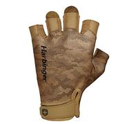 Harbinger Pro 2.0 Gants de Musculation - Paume en Cuir Rembourrée, Design Aéré, Élastique 4 Voies, Bandes de Poignet - Gants de Gym Unisexes, Beige, Petit