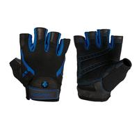 Harbinger Pro Gants de musculation- Flexible, léger et respirant, avec une paume en cuir rembourrée pour une prise ferme, parfait pour haltères, kettlebells et barres,S,Bleu