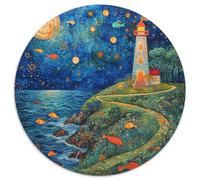 Harbor Lighthouse 1000 Pièces Puzzle Rond Cadeau Irrégulière Puzzle Circulaire Unique Classiques 1000pcs (67.5x67.5cm)