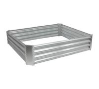 Harbour Housewares 1x Argent 120cm x 120cm Carrée Acier Galvanisé Lit de Jardin Surélevé - Grand Extérieur Légume Fleur Grandir Planteur Creux Boîte