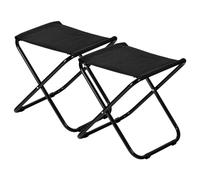 Harbour Housewares 2 pièces Classique Pliante Tabouret - Léger Matière Design Pliable Pratique - Noir