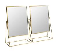 Harbour Housewares 2 pièces Coiffeuse Vanity Mirror Set - autoportant Miroirs cosmétiques Maquillage de Table - 32cm - Or