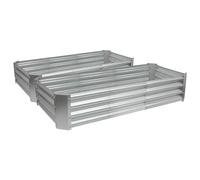 Harbour Housewares 2X Argent 180cm x 90cm Rectangle Acier Galvanisé Lits de Jardin Surélevés - Grand Extérieur Légume Fleur Grandir Planteur Creux Boîte