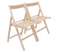 Harbour Housewares 2X Naturel Bois de Hêtre Chaise Pliantes - Pliable Intérieur Maison Bureau Bureau d'Ordinateur Cuisine Table à Manger Siège en Bois Set