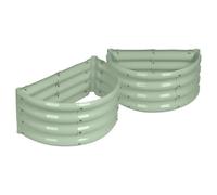 Harbour Housewares 2X Semi-Circulaire Lits de Jardin Surélevés en Acier Galvanisé - 60cm x 30cm - Vert - Grand Extérieur Légume Grandir Planteur Creux Boîte