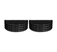 Harbour Housewares 2X Semi-Circulaire Lits de Jardin Surélevés en Acier Galvanisé - 90cm x 45cm - Anthracite - Grand Extérieur Légume Grandir Planteur Creux