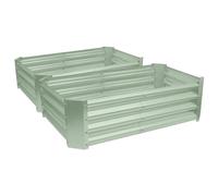 Harbour Housewares 2X Vert 120cm x 60cm Rectangle Acier Galvanisé Lits de Jardin Surélevés - Grand Extérieur Légume Fleur Grandir Planteur Creux Boîte