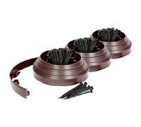 Harbour Housewares 3X Bordures de Pelouse et de Chemin en Plastique Flexible avec 40 Piquets - 30m x 4cm - Brun - Jardin Herbe Fleur Plante Lit Pierre Frontière Bord Rouler