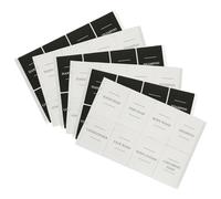 Harbour Housewares 48pc Étiquettes pour Distributeurs de Savon - Blanc/Noir - Salle de Bain Cuisine Shampooing Gel Douche Liquide Laver Plat Mousse Pompe Bouteille