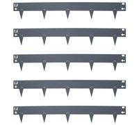 Harbour Housewares 5pc Anthracite Bordure de Pelouse en Acier - 5m x 8cm - Extérieur Jardin Herbe Fleur Lit de Plantes Pierre Chemin Gravier Frontière Bord Rouler