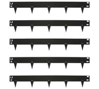 Harbour Housewares 5pc Noir Bordure de Pelouse en Acier - 5m x 8cm - Extérieur Jardin Herbe Fleur Lit de Plantes Pierre Chemin Patio Gravier Frontière Bord Rouler
