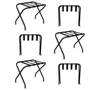 Harbour Housewares 6X Noir Pliant Porte-Bagages en Métal - Portable Pliable Niveau Unique Maison Chambre Valise Voyage Coffre Support de Stockage