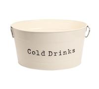Harbour Housewares Boissons Froides industrielles Godet - Grand Vintage Style Party Acier Cooler Tub - poignées latérales - Crème