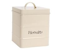 Harbour Housewares Boîte à Biscuits Vintage - Crème - Boîte de Rangement en métal pour Biscuits de Cuisine avec Couvercle hermétique en Caoutchouc