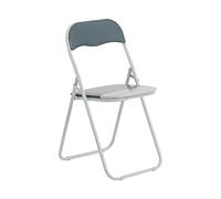 Harbour Housewares Chaise pliante rembourrée colorée - Gris - Lot de 1 - Chaise de bureau pliable avec cadre en métal facile à ranger pour bureau, salle à manger, cuisine