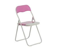 Harbour Housewares Chaise pliante rembourrée colorée - Rose - Lot de 1 - Chaise de bureau pliable avec cadre en métal facile à ranger pour bureau, salle à manger, cuisine