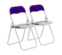 Harbour Housewares Chaises pliantes rembourrées colorées - Violet - Lot de 2 - Chaise de bureau pliable avec cadre en métal facile à ranger pour bureau, salle à manger, cuisine