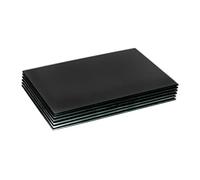 Harbour Housewares Ensemble de 6 Sets de Table en Verre. Sets de Table pour la Table à Manger - Noir - 300 x 200 mm