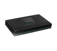 Harbour Housewares Ensemble de Sets de Table et Dessous de Verre en Verre - 12 pièces - Noir - 40 x 30 cm - Sets de Table de Protection pour Table à Manger, Dessous de Verre pour Tasses