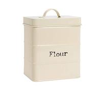 Harbour Housewares Farine Industrielle Canister - Vintage Style de Cuisine en Acier avec Couvercle de Stockage Caddy - Crème