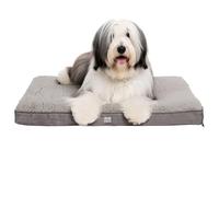 Harbour Housewares Lit Imperméable pour Chien avec Mousse Orthopédique - Grand - Gris - 1x Doux Peluche Mousse Animal de Compagnie Chat Chiot Maison Voiture Canapé Matelas avec Housse Lavable