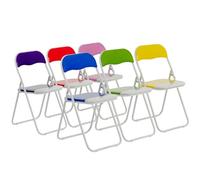 Harbour Housewares Lot de 6 chaises pliantes rembourrées colorées - Structure en métal facile à ranger pour bureau, chambre à coucher - Charge maximale : 114 kg