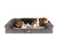 Harbour Housewares Luxe Lit Imperméable pour Chien avec Mousse Orthopédique - Moyen - Gris - 1x Doux Peluche Mousse Animal de Compagnie Chat Chiot Maison Voiture Canapé avec Housse Lavable