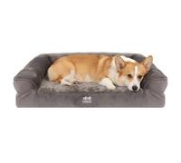 Harbour Housewares Luxe Lit Imperméable pour Chien avec Mousse Orthopédique - Petit - Gris - 1x Doux Peluche Mousse Animal de Compagnie Chat Chiot Maison Voiture Canapé avec Housse Lavable