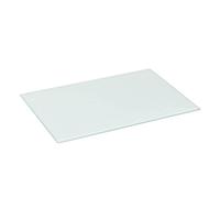 Harbour Housewares Planche à découper en verre - 40 x 30 cm - Blanc - Tapis de table de taille moyenne, tapis de découpe, économiseur de plan de travail pour la cuisine