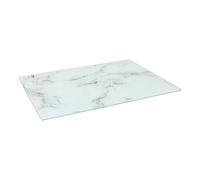 Harbour Housewares Planche à Découper Rectangulaire en Verre - 40cm x 30cm - Marbre - 1x Tempéré Résistant à la Chaleur Maison Cuisine Plan de Travail Épargnant Plaque Cuisinière Poêle Protecteur