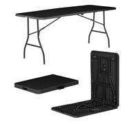 Harbour Housewares Pliant Camping Table de Pique-Nique - 180cm (6ft) - Noir - 1x Pliable Portable Plastique Plein Air Jardin À Manger Meubles